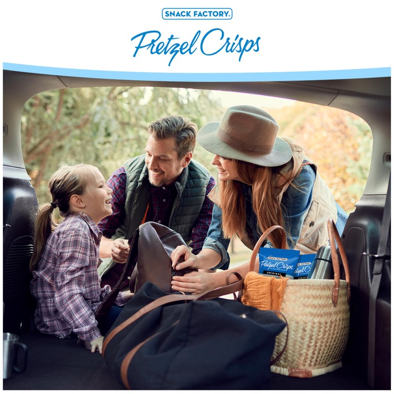 Snack Factory Pretzel Crisps, Original, 1 Oz Snack Bags, 10