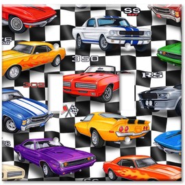 Single Gang Rocker Wall Plate - Muscle Cars