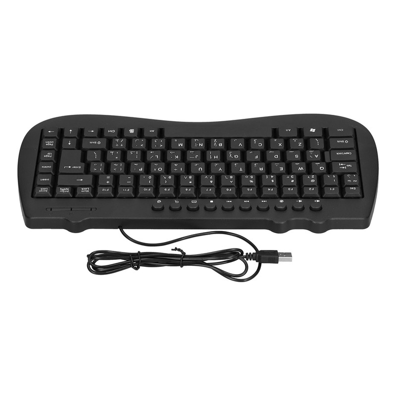 USB Keyboard Durable Plastic 87 Keys KB‑301B Keypads General Ergonomically