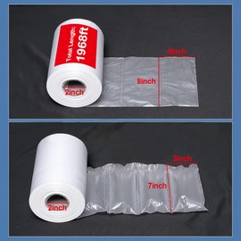Yaegoo Air Cushion Film Air Pillow Cushion Film Roll Total Length 1968ft Each Pillow Size 8inch x 4inch