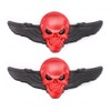 2X 3D Skeleton Skull Emblem Metal Badge Car Badge Sticker