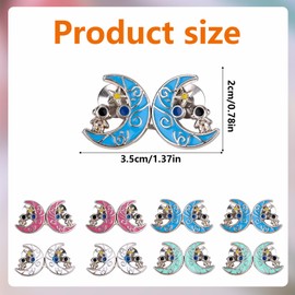 lasuroa 8pcs Pant Waist Tightener, Astronaut Star Moon Buttons Pin for Loose Jeans Reusable Waist Adjuster No Sewing Waists Buckle Cinch Clip for Trouser Clothing Dresses Skirts Decoration