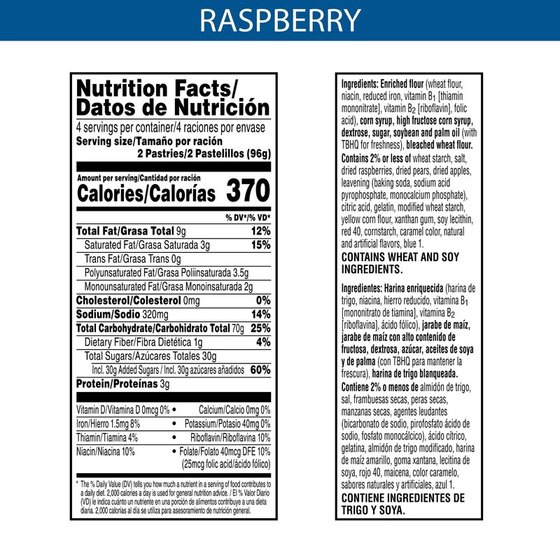 Pop-Tarts Toaster Pastries, Breakfast Foods, Kids Snacks, Frosted Raspberry, 13.5oz