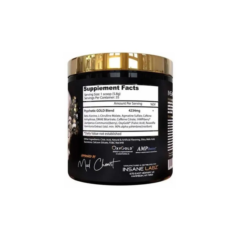 Insane Labz psychotic gold 35 servings 203g - blue punch