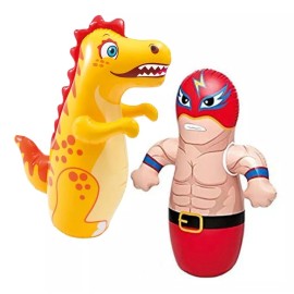 Intex Combo Muñecos Inflables Dragón, Delfín Y Luchador Para Niños