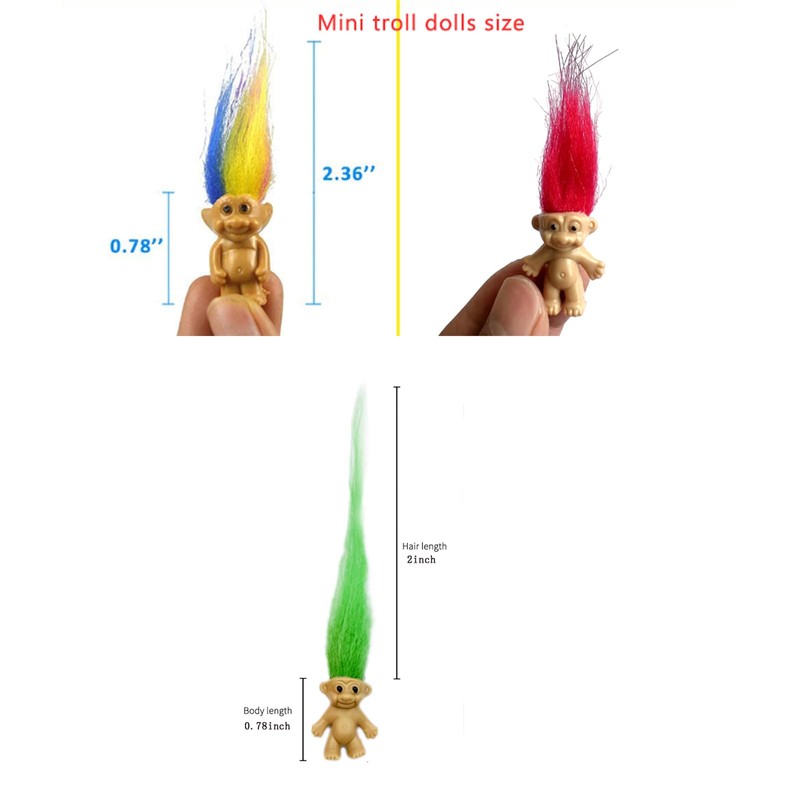 Yintlilocn 16 piezas de mini muñecas troll, mini figuras de