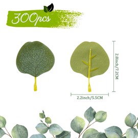 Sukh 300pcs Artificial Eucalyptus Leaves - Faux Leaves Decor eucalipto para decoracion Flower Petals Aisle Decorations for Wedding Ceremony