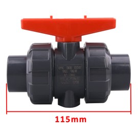 DERNORD PVC True Union Ball Valve with Full Port, EPDM O-Rings, and Reversible PTFE Seats,Rated at 200 PSI (3/4 inch Socket)