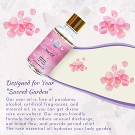 ExSoullent Organic Rose Yoni Oil - 100% Natural Feminine Serum made with Essential Oils - eliminates odor, restore PH balance, relief from itchiness (1 fl oz | 30 mL)