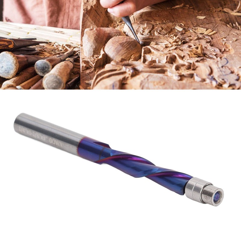 Flush Trim Bit Up Cutter CNC Spiral Milling Router 1/4