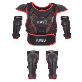 Kids' Dirt Bike Motocross Protective Gear - Chest Protector, Knee & Elbow Pads, Body Armor Vest for Cycling & Off-Road Riding