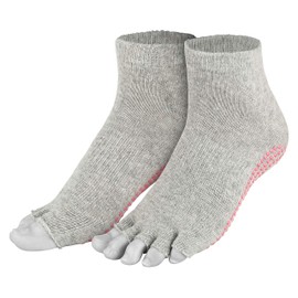 Piarini 1 Pair Open Toe Socks Short – ABS Cotton Socks – Yoga Socks with Open Toes – Pilates Socks Fitness -