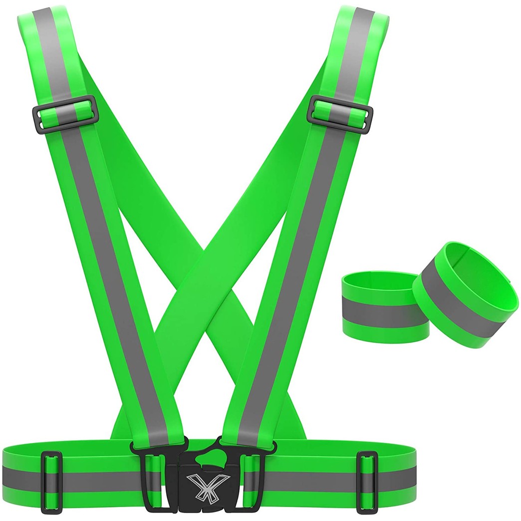 247 Viz Reflective Vest with Hi Vis Bands, Fully Adjustable & Multi-Purpose: Running, Cycling, Motorcycle Safety, Dog Walking - High Visibility Neon Green, Orange & Pink