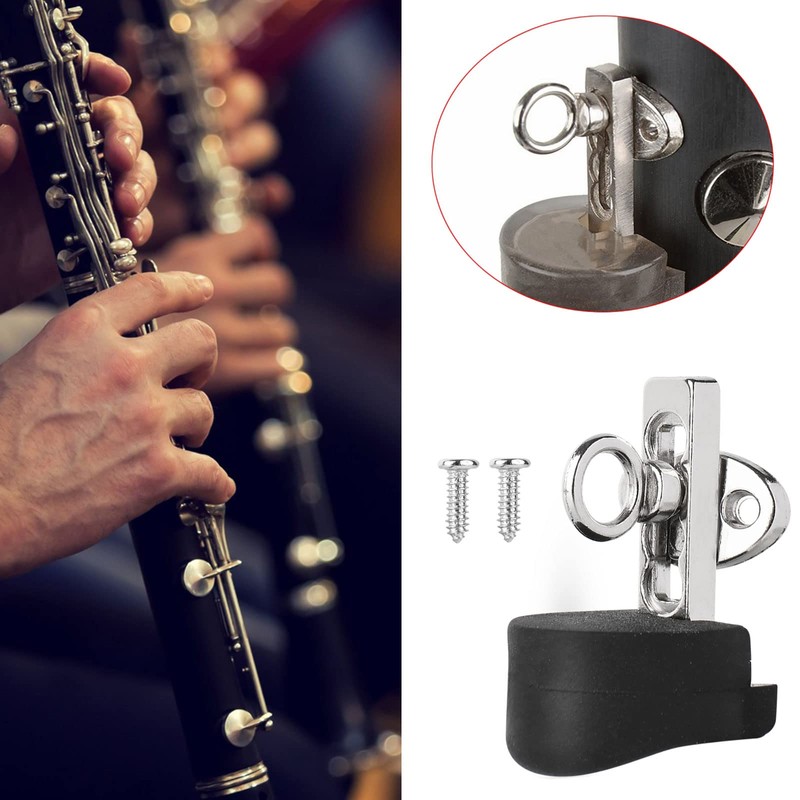 jebyltd Adjustable Clarinet Thumb Rest with Rubber Pad for Clarinet
