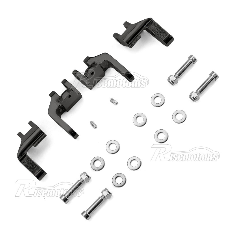 RI Black Driver Floor Board Relocation Brackets For Harley Road