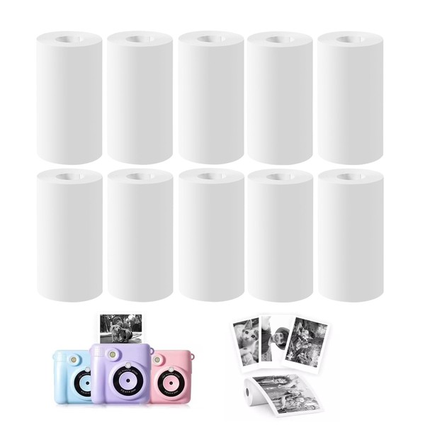 10 Roll Thermal Paper for Kids Instant Printer Camera, Portable