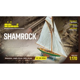 Unbekannt Mini Mamoli Shamrock Wooden Ship Model Kit, Pre-Carved Wooden Hull Scale: 1/170 Length: 310 mm, Height: 318 mm MM63