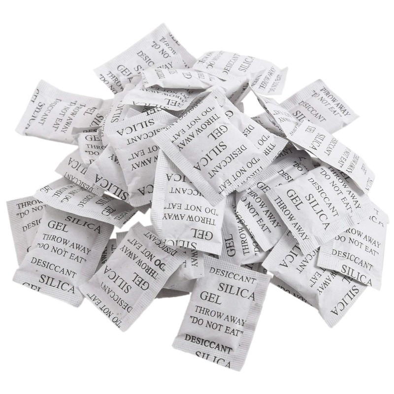 Jesnoe 50 Pieces Silica Desiccant Drying Humidity Absorber Sachets Bags