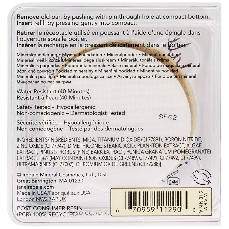 Jane Iredale PurePressed Base SPF 20 Refill, Warm Sienna 9.9