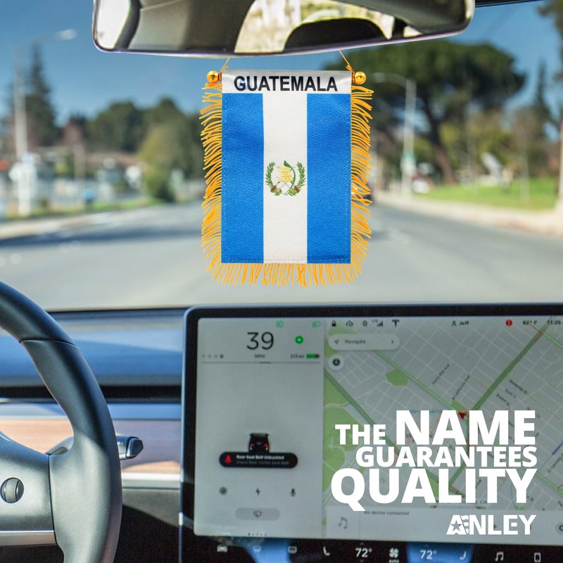 Anley 4 X 6 Inch Guatemala Fringy Window Hanging Flag
