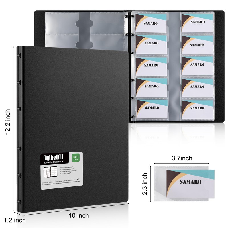 MyLifeUNIT Business Card Book, Name Card Holder Book with 600