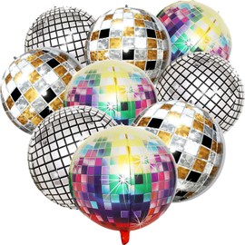 Disco Ball Balloons with 9 PCS 22 Inches Disco Party Decorations for Party Decorations, Disco Balloons Decorations Party,70s 80s Disco Theme Party Birthday Party Wedding Decoration