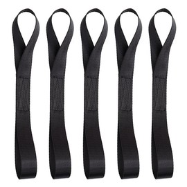 HAPPOW Pack of 5 Double Loops Lashing Loops, 20 x 2.5 cm, Extremely Durable, Black, Compatible with Bicycles, Motorcycles, ATVs, UTVs