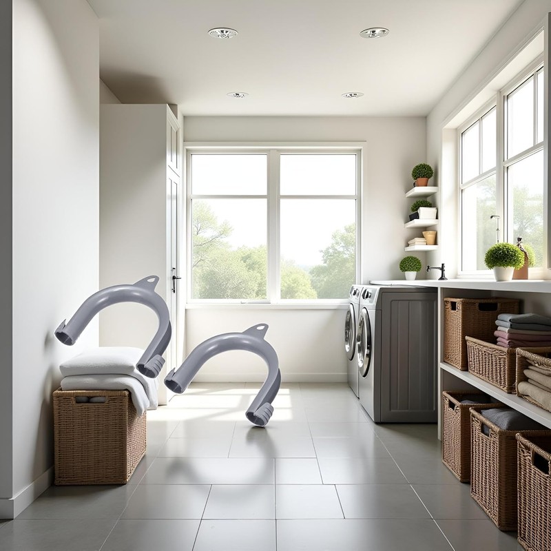 2Pcs Gray Clothes Washer Drain Hose Holder - U-Shape Washing