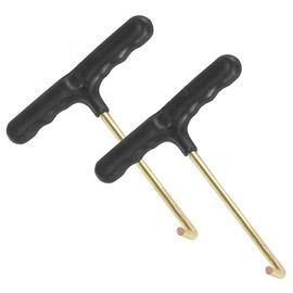 ANCLLO Pack of 10 Trampoline Tool Metal Trampoline Spring Puller Exhaust Spring Hook Trampoline Spring Compressor T Hook Puller Tool Spring Hook for Jumping Trampoline Tent Peg