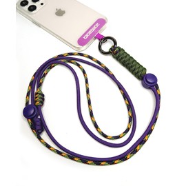 RONGBOER Cell Phone Lanyards For Around The Neck, Wrist Lanyard For Keys,Lanyards For Id Badges,Adjustable Cell Phone Lanyard Crossbody,Neck Phone Holder,Camera Wrist Strap (Flower Purple)