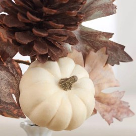 Factory Direct Craft Set of 6 Rustic Autumn Faux Pumpkin and Maple Leaf 17" Floral Sprays