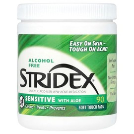 Stridex Almohadillas Stri-dex Daily Care Sensitive con Aloe, 90 Unidades                                                                              