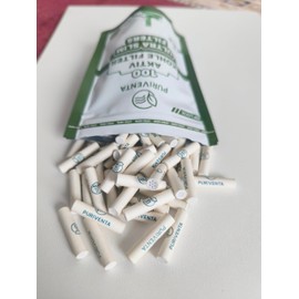 PURIVENTA Active Filters - Activated Carbon Filter 6 mm Diameter in Pack of 100 - Ceramic Activated Carbon Filter Made of Paper - Filter with 26 mm Length