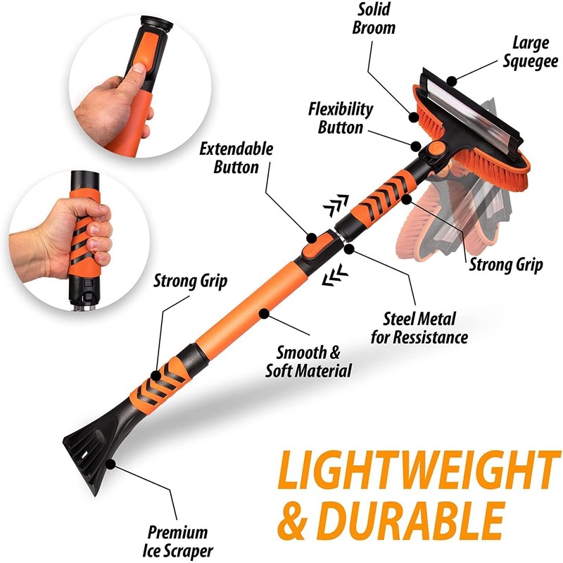 ZONETECH Snow Scraper for Windshield and Ice Removal (35" Extendable