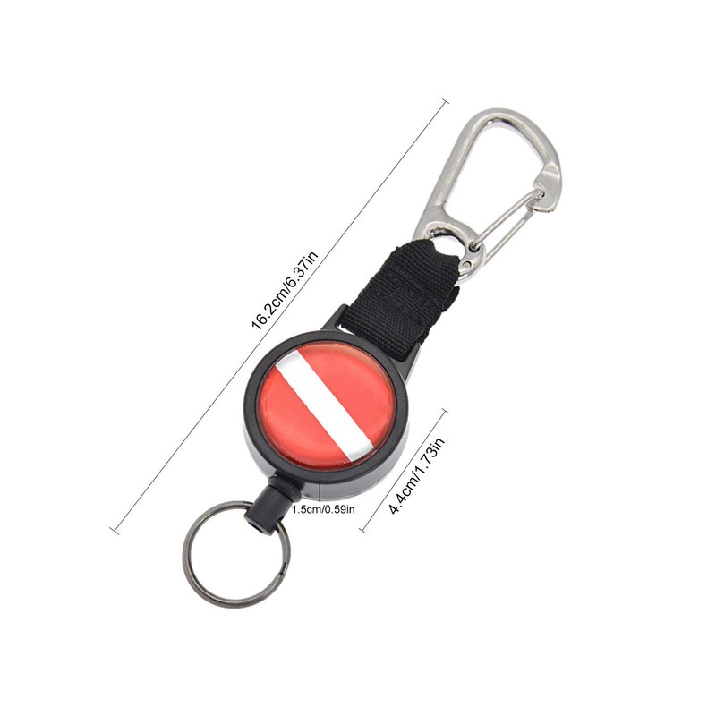 Divers Retractable Locking Lanyard Diving Stainless Steel Wire Telescopic Rope