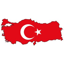 Samunshi® Turkey Car Sticker in National Colours 10 x 4.4 cm