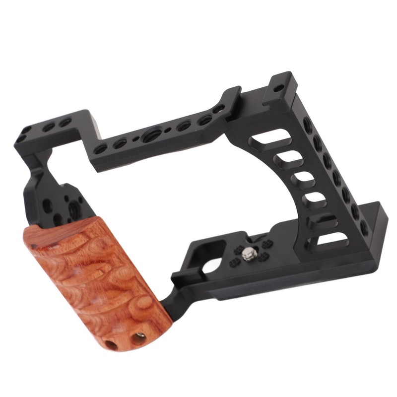 Camera Cage with Wooden Handle for Alpha A7C ILCE 7C
