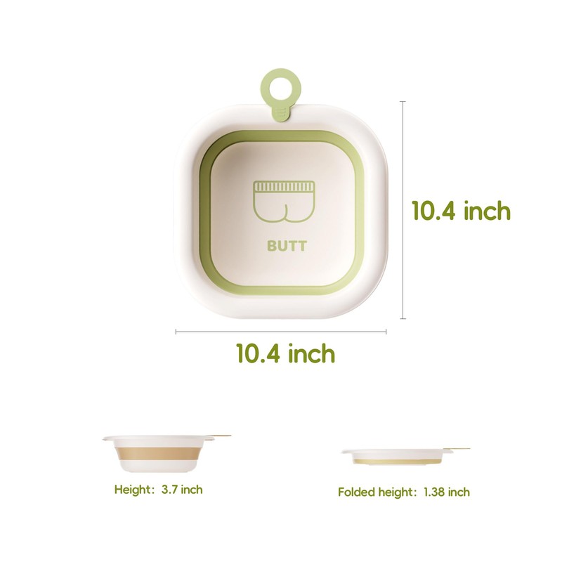 Bellglee Square Collapsible Wash Basins 3-Pack, Small Foldable Baby Bath