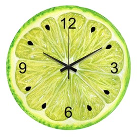 astylishome Wall Clocks for Living Room Creative Hanging Clock Decor Kiwi Fruit Office Lime Non Ticking Modern for Office Home School Bathroom Festival Present 0204