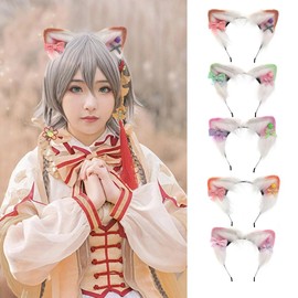 TQUXNGA Cat Ears Headband with Small Bow for Women Teens Live Broadcast Cartoon Carnival Hair Band