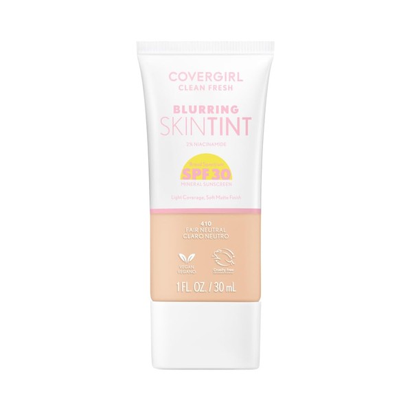 COVERGIRL Clean Fresh Blurring Skin Tint with SPF 30, 410