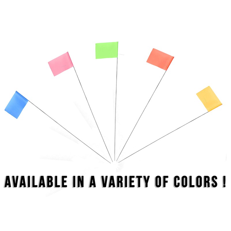 AdirPro 2''x3'' Stake Flags - 100 Pack Pet Boundary Flag