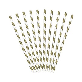 Straws, gold/white, approx. 19.5 cm, pack of 10