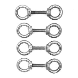 Set of 4 NUZAMAS 304 Stainless Steel M8x40mm Shoulder Eye Bolts, Closed Hook, Heavy Duty Eyebolts