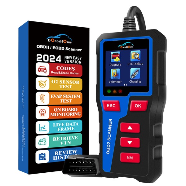 DonosHome DH300 OBD2 Scanner Code Reader Scan Diagnostic Tool, Enhanced Check and Reset Engine Light Fault, DTC Lookup I/M Readiness and Crangking&Charging System Test for All OBDII Cars After 1996