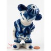 Gzhel Boy Monkey Figurine handmade souvenir