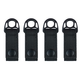 KUNN Nylon Duty Belt Keeper with Hook and Loop Snap,Belt Keepers for 2.25" Duty Belt, Tool Belt Accessories with Suspender Loops Attachment, 4 Pcs，Black