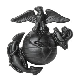 Marlow White USMC Enlisted SERVICE cap device, Regulation size