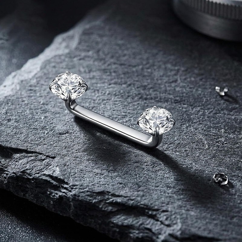 Gemoioio 14G Titanium Surface Barbell Internally Threaded Tragus