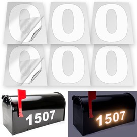 iSYFIX Reflective Vinyl Number 0 (Zero) Stickers - 6 Pack 3 inch Self Adhesive - Premium Decal Die Cut & Pre-Spaced for Mailbox, Signs, Door, Cars, Trucks, Home, Business, Address Number, In & Outdoor